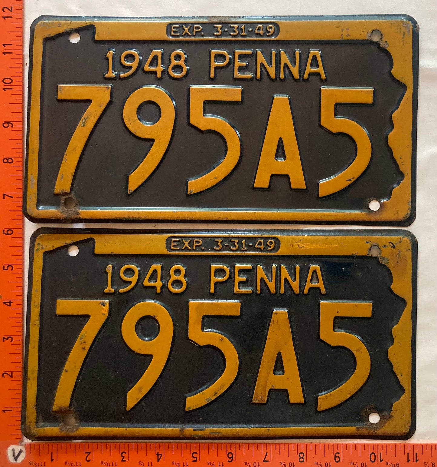 1948 Pennsylvania #795A5 Passenger License Plate (Pair)
