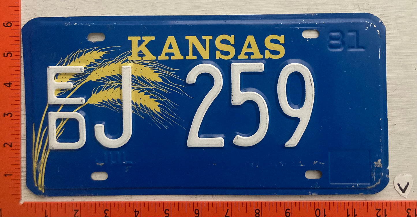 1981 Kansas #ED J 259 Passenger License Plate