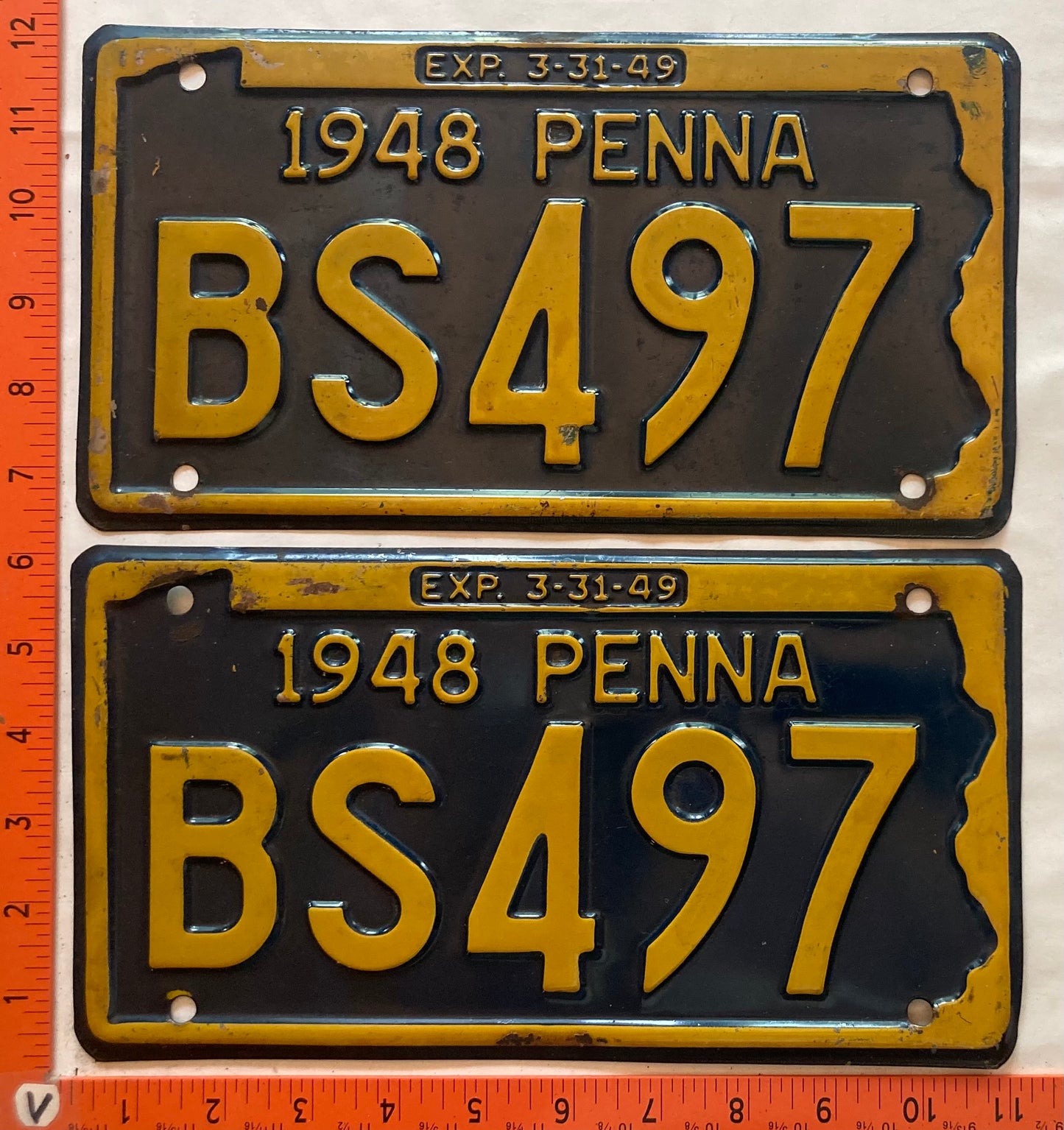 1948 Pennsylvania #BS497 Passenger License Plate (Pair)
