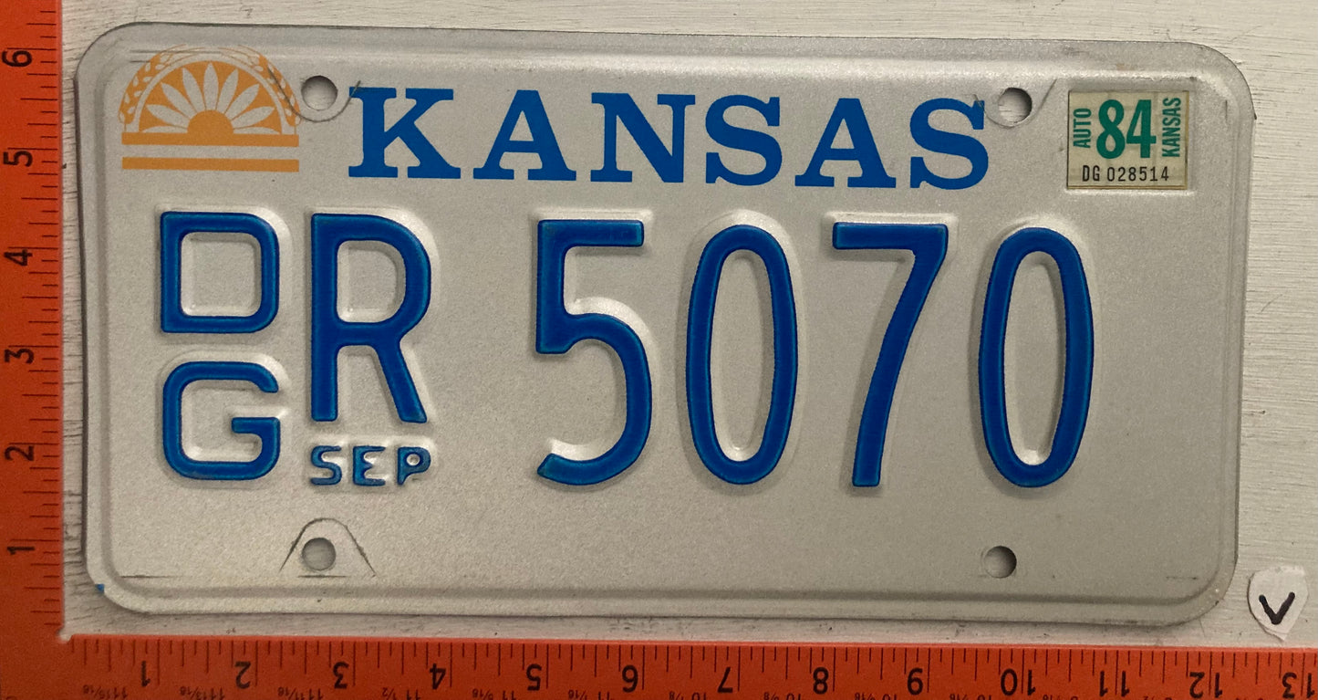 1984 Kansas #DG R 5070 Passenger License Plate