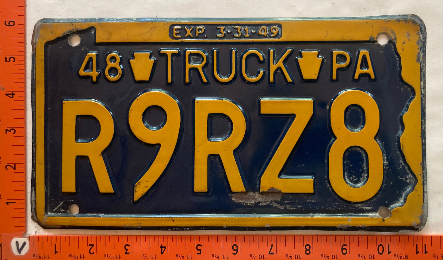 1948 Pennsylvania #R9RZ8 Truck License Plate