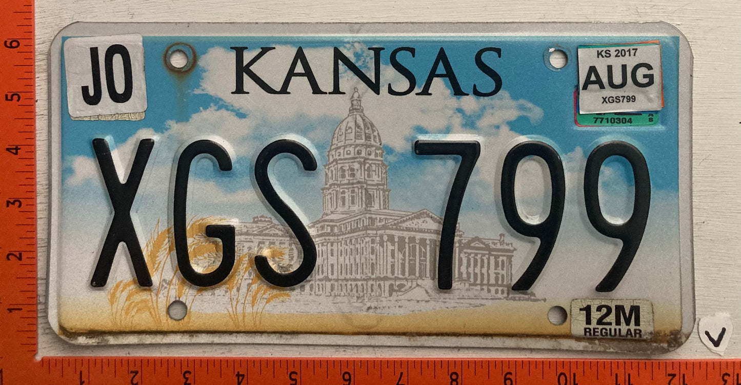 2017 Kansas #XGS 799 Passenger License Plate