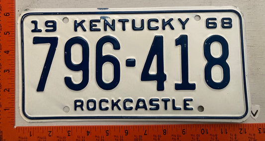 1968 Kentucky #796-418 Passenger License Plate