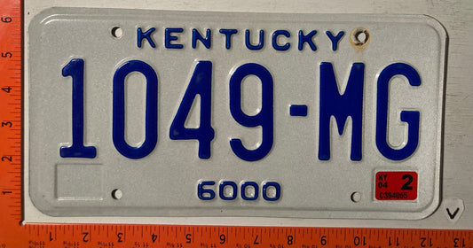 2004 Kentucky #1049-MG Truck License Plate