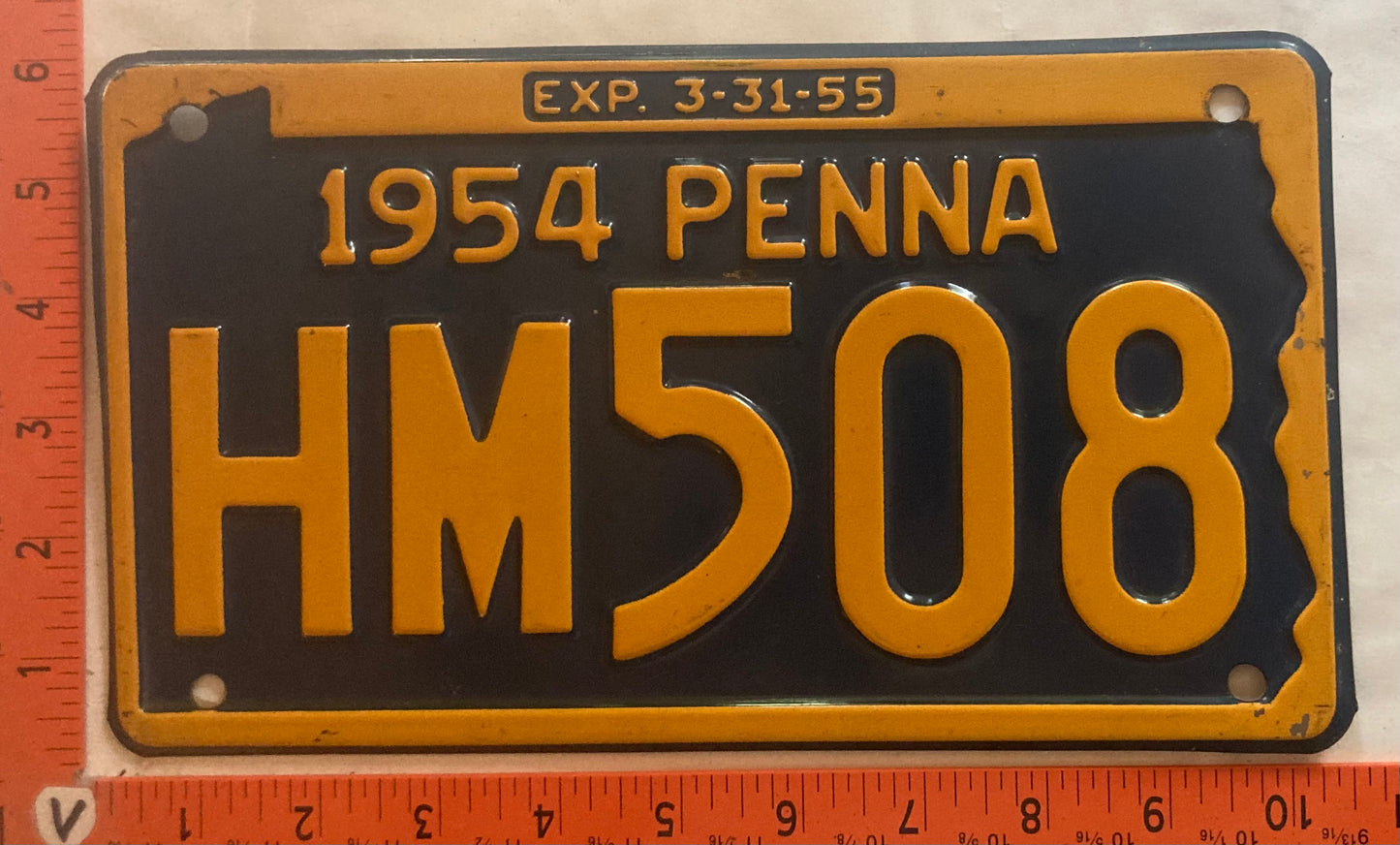 1954 Pennsylvania #HM508 Passenger License Plate