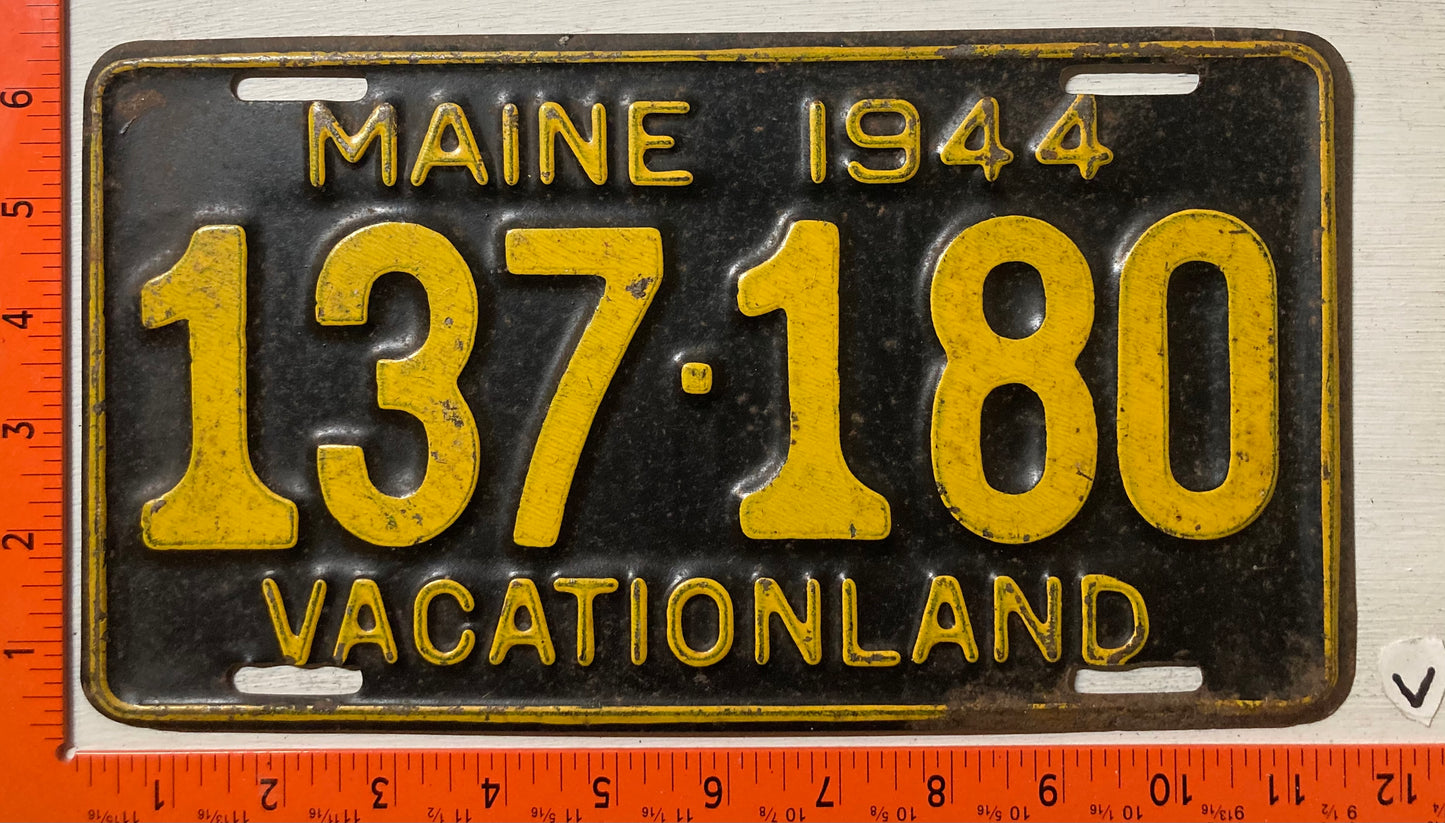 1944 Maine #137 180 Passenger License Plate