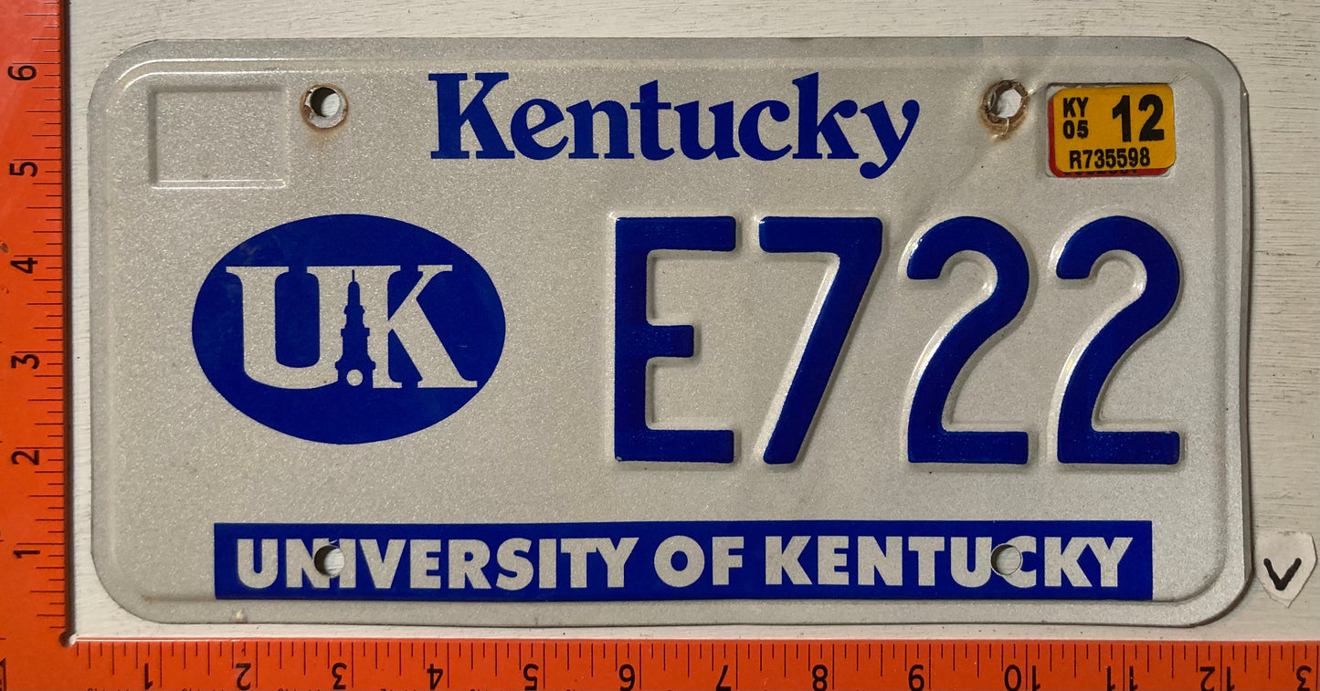 2005 Kentucky #E722 University of Kentucky License Plate