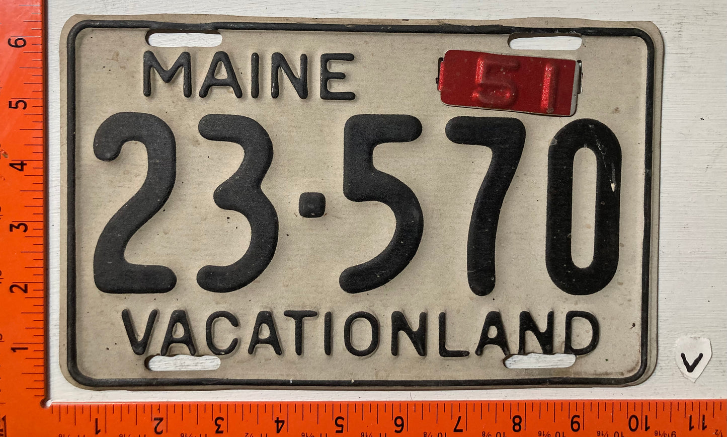 1951 Maine #23-570 Passenger License Plate