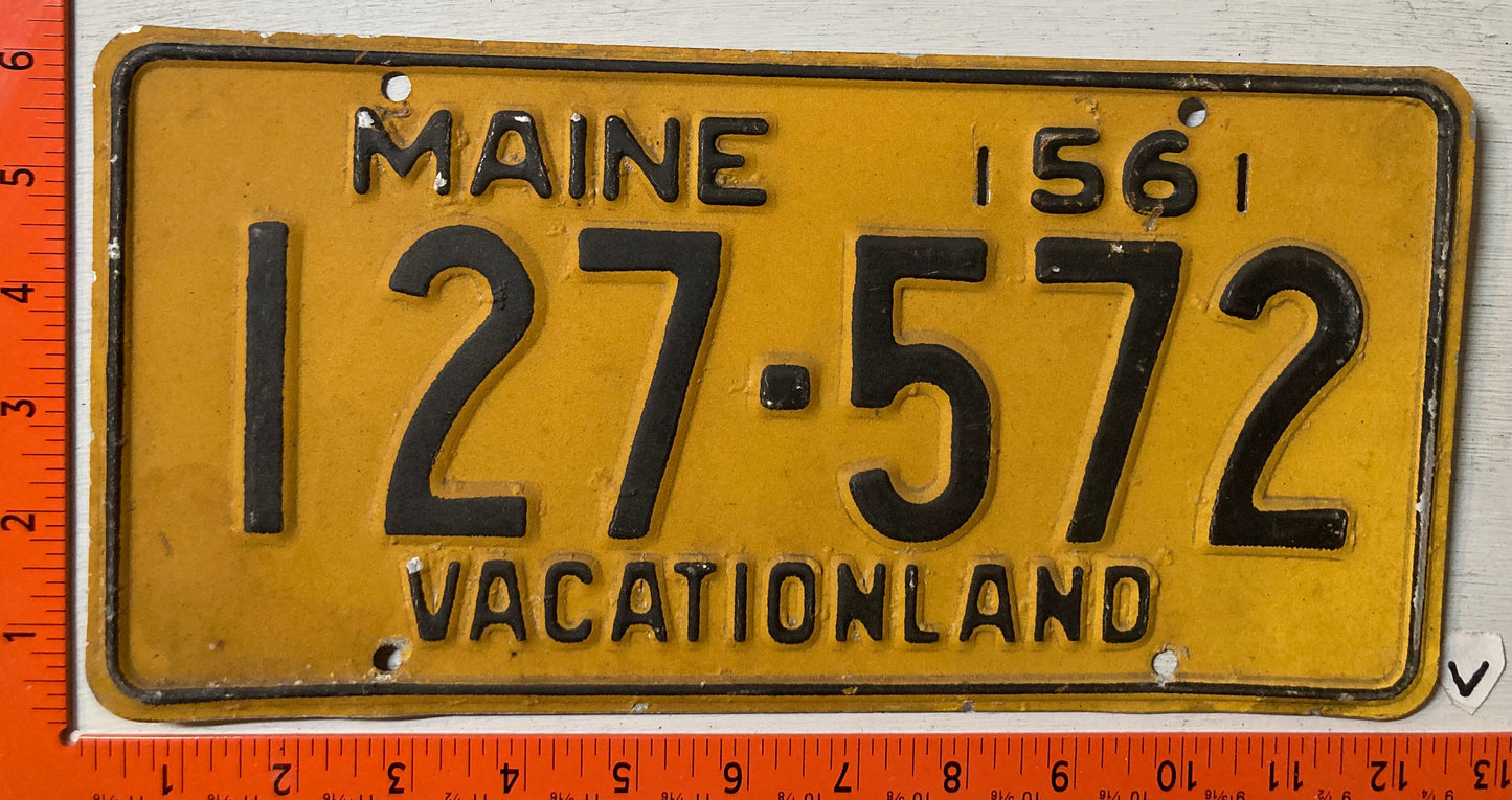 1956 Maine #127-572 Passenger License Plate