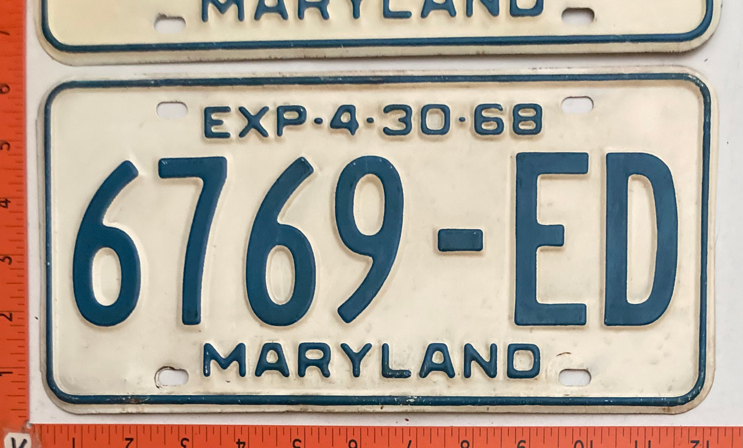 1968 Maryland #6769-ED Truck License Plate PAIR