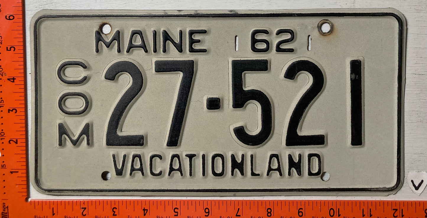 1962 Maine #27-521 Commercial License Plate