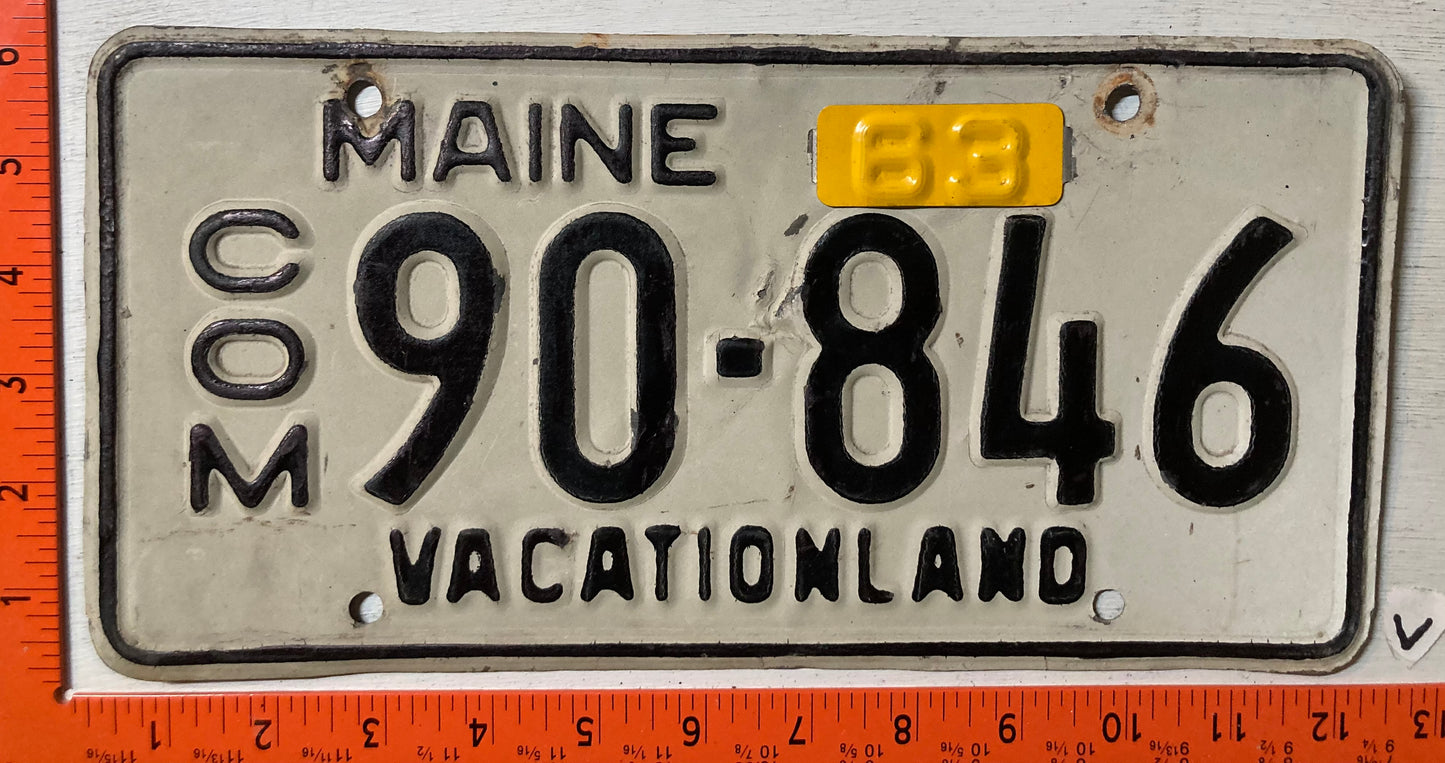 1963 Maine #90-846 Commercial License Plate