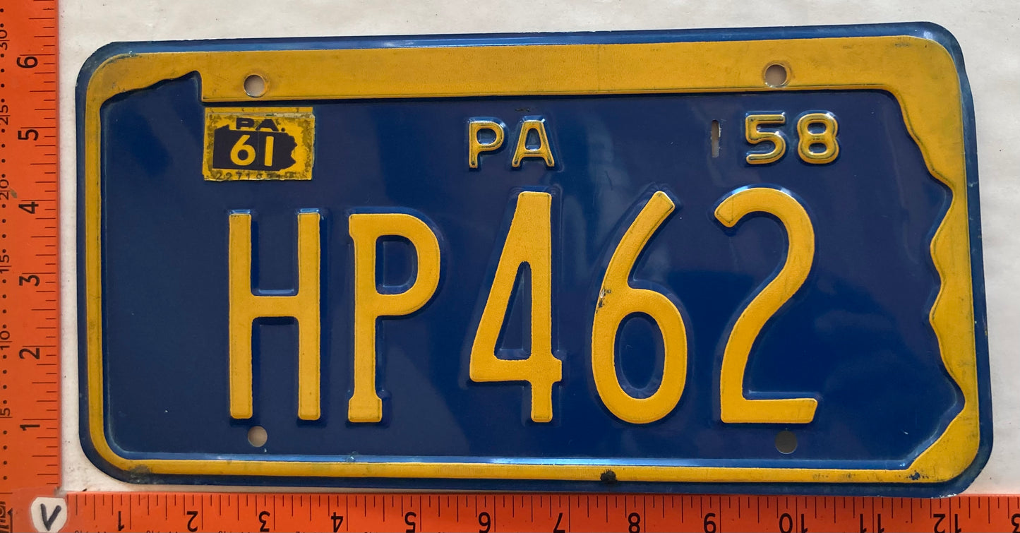 1961 Pennsylvania #HP462 Passenger License Plate