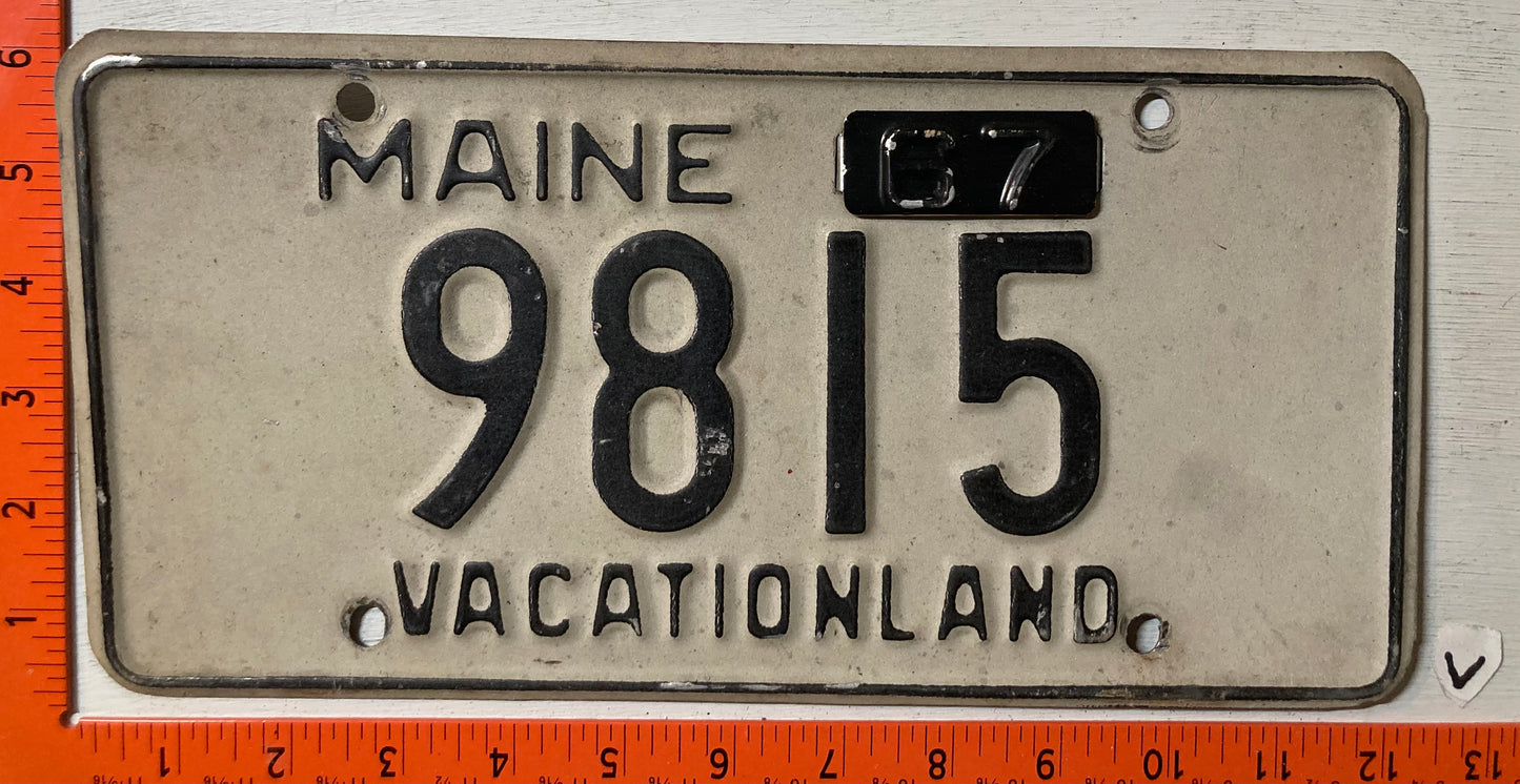 1967 Maine #9815 Passenger License Plate