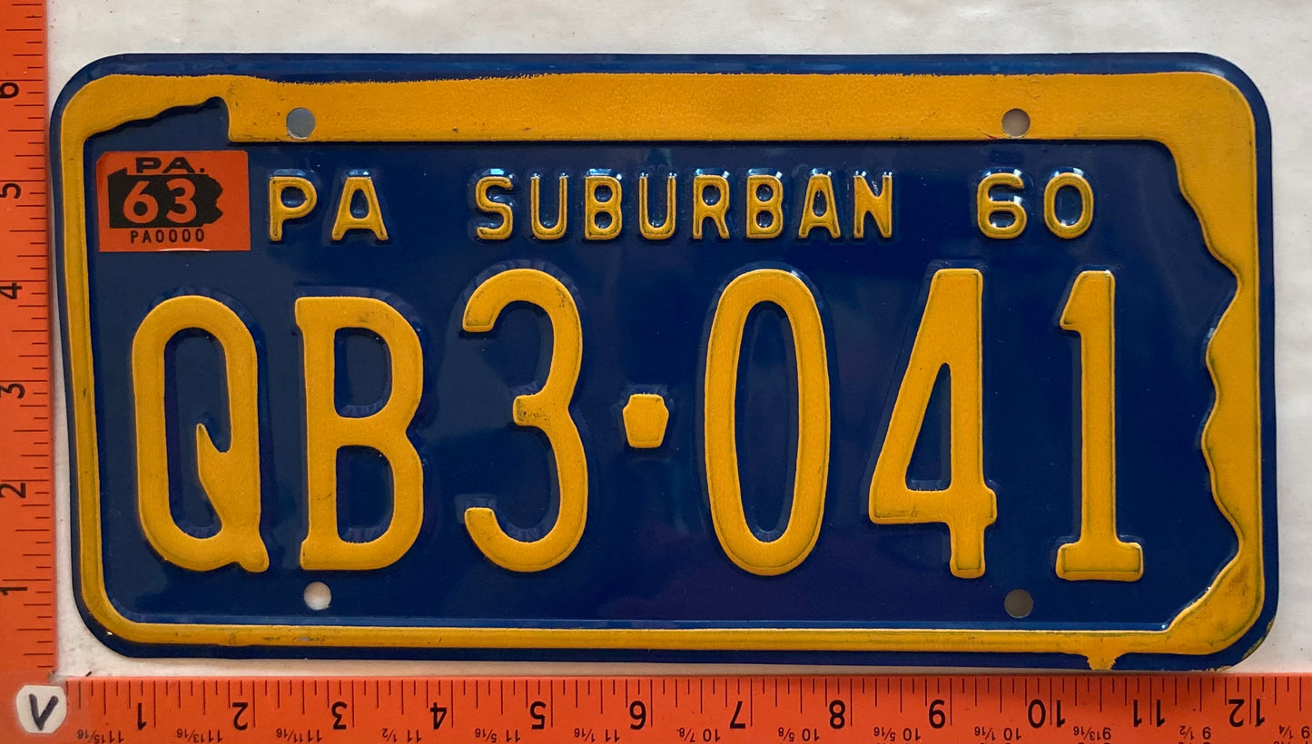 1963 Pennsylvania #QB3-041 Suburban License Plate