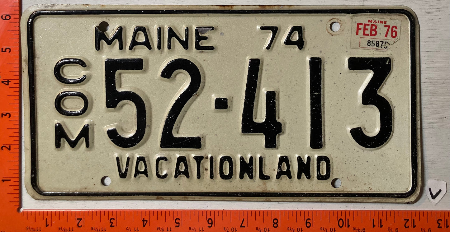 1976 Maine #52-413 Commercial License Plate