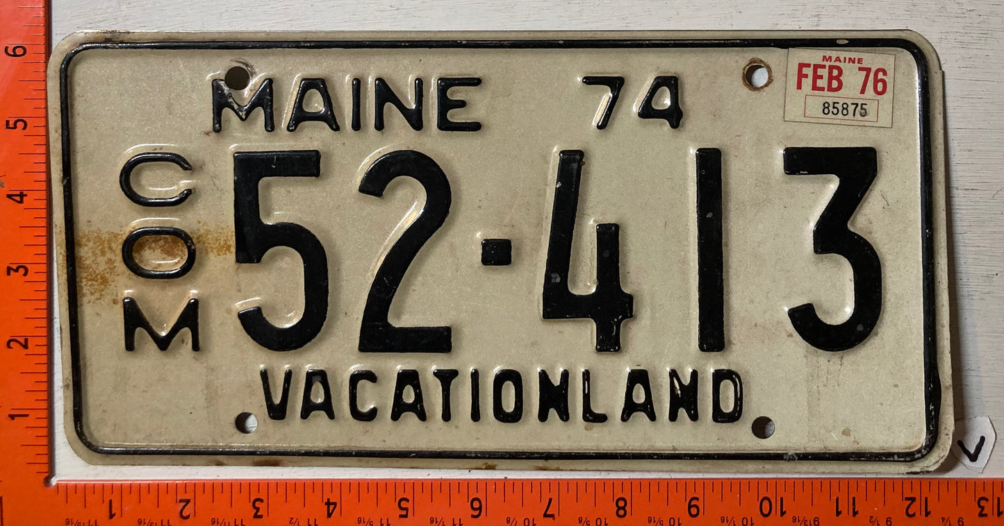 1976 Maine #52-413 Commercial License Plate