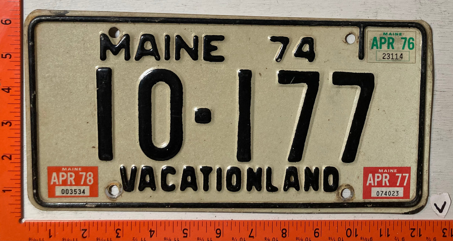 1978 Maine #10-177 Passenger License Plate