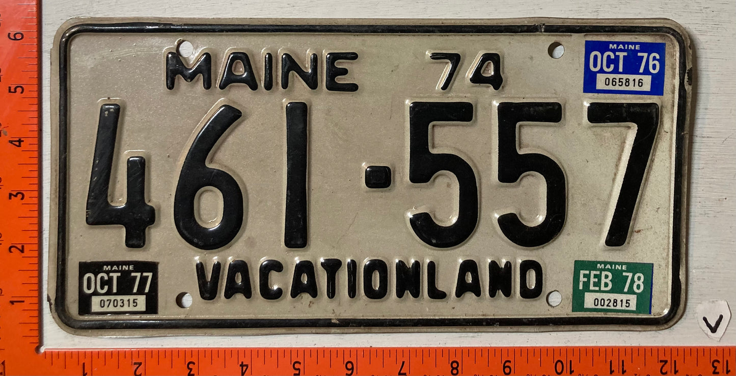 1978 Maine #461-557 Passenger License Plate