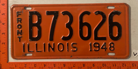 1948 Illinois #B73626 Truck License Plate