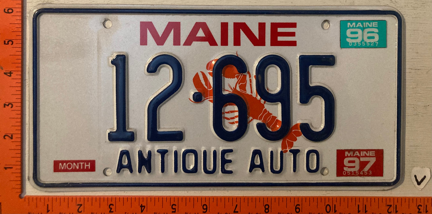 1997 Maine #12-695 Antique Auto License Plate
