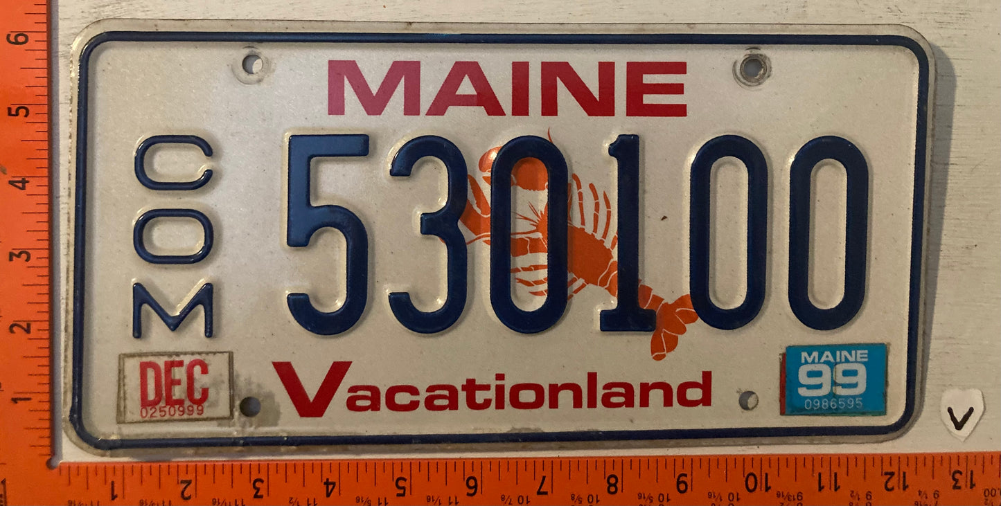 1999 Maine #530100 Commercial License Plate