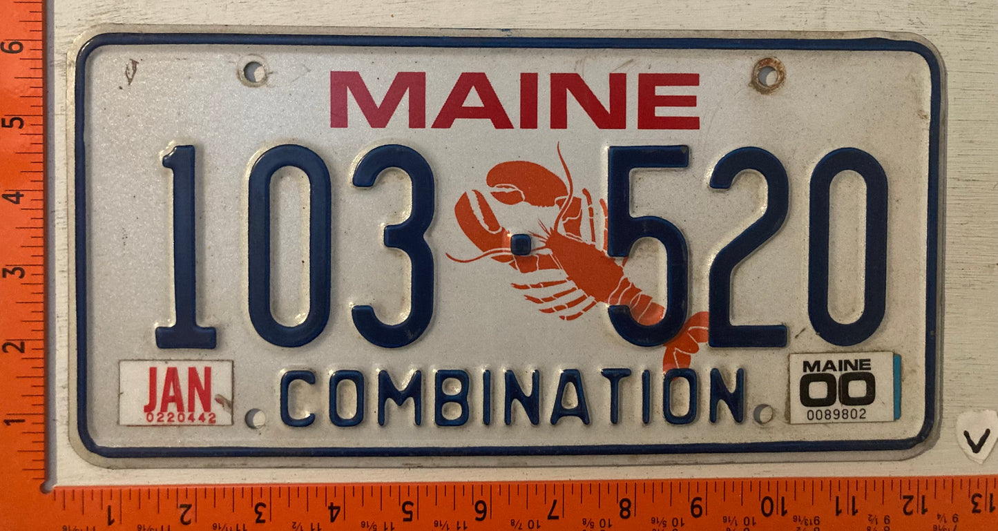2000 Maine #103520 Combination License Plate