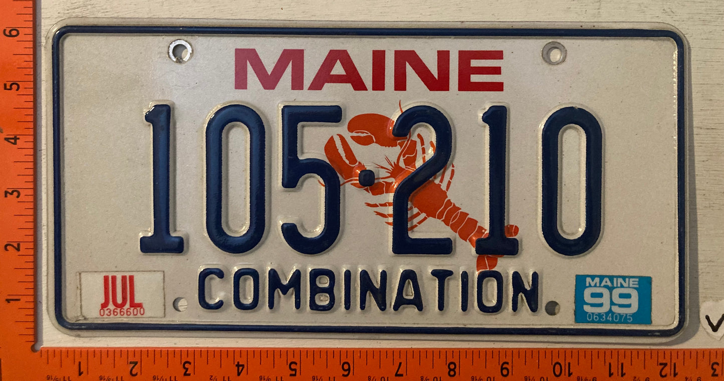 1999 Maine #105210 Combination License Plate