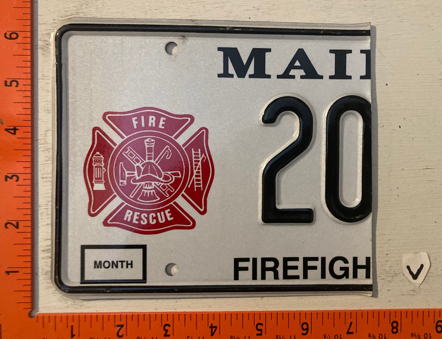 Undated Maine #20 Fire Fighters License Plate (Half Plate)