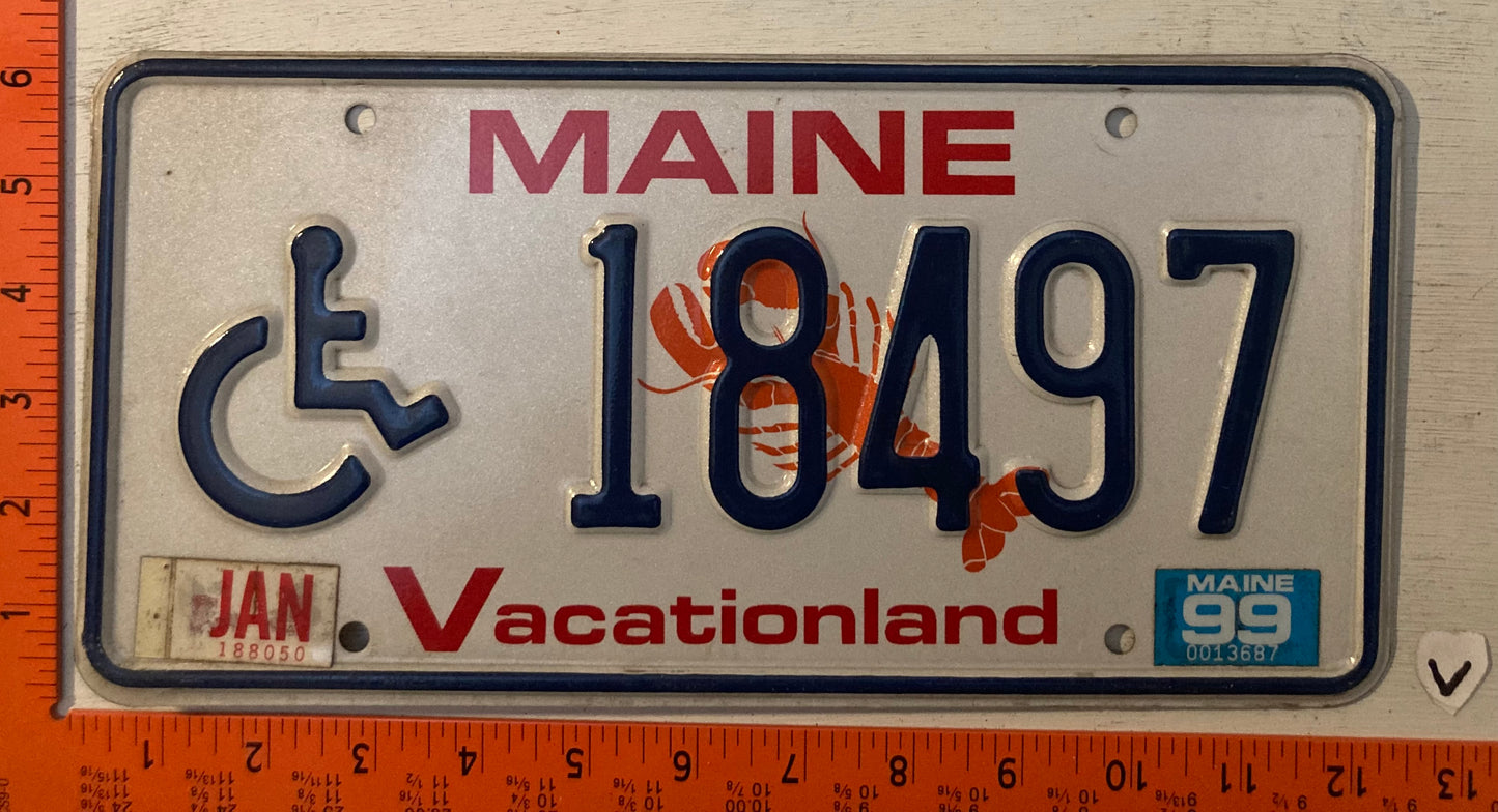 1999 Maine #18497 Handicapped License Plate