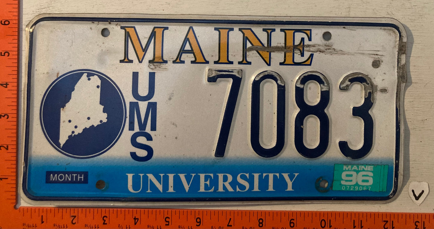 1996 Maine #7083 University of Maine License Plate