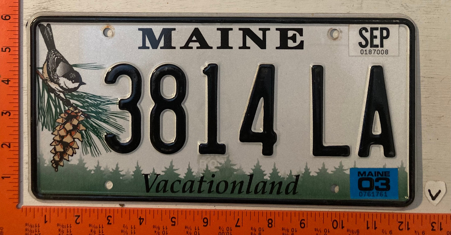 2003 Maine #3814 LA Passenger License Plate