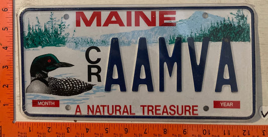 Undated Maine #AAMVA Natural Treasure Loon License Plate