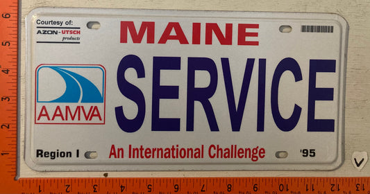 1995 Maine #SERVICE AAMVA Booster License Plate