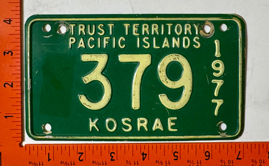 1977 Kosrae, Trust Territories Pacific Islands #379 Motorcycle License Plate