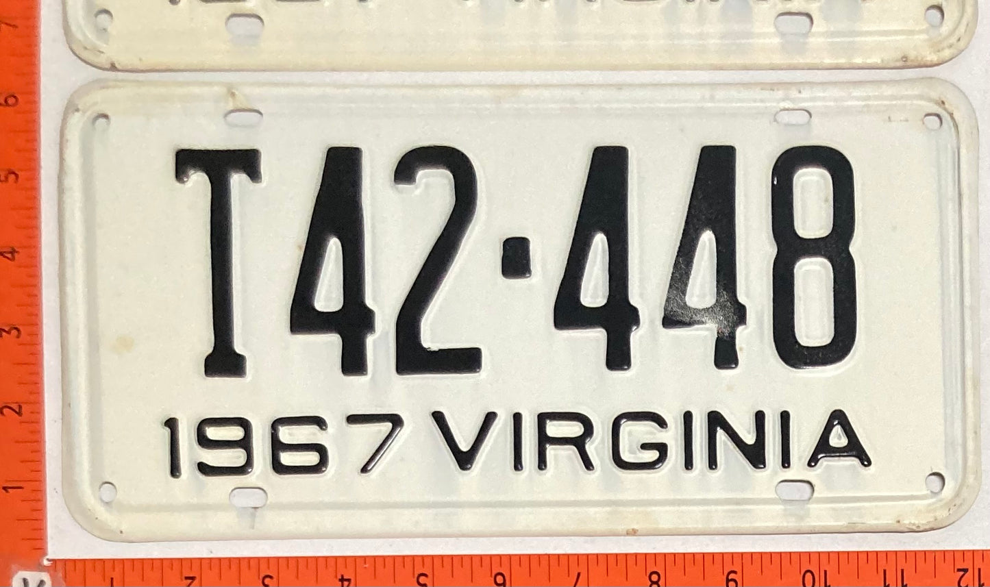 1967 Virginia #T42-448 Truck License Plate (Pair)