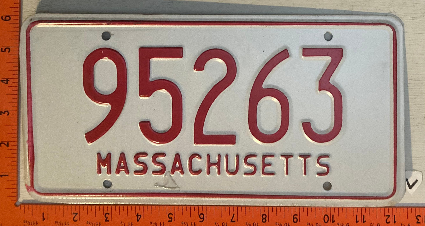 Undated Massachusetts #95263 Passenger License Plate