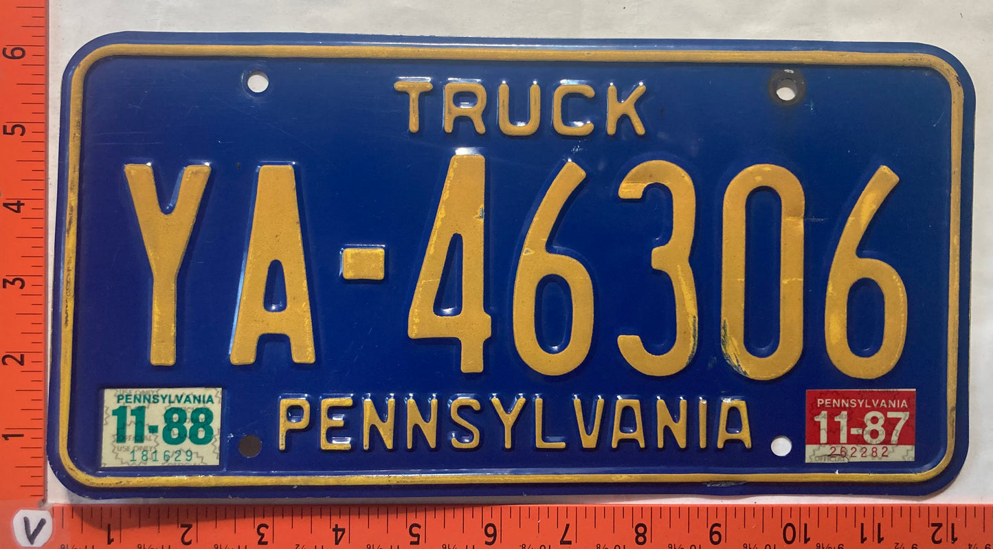 1988 Pennsylvania #YA-46306 Truck License Plate