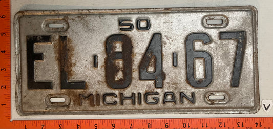 1950 Michigan #EL-84-67 Passenger License Plate