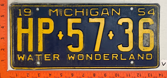 1954 Michigan #HP-57-36 Passenger License Plate
