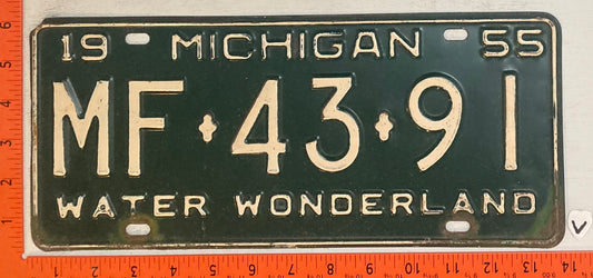 1955 Michigan #MF-43-91 Passenger License Plate