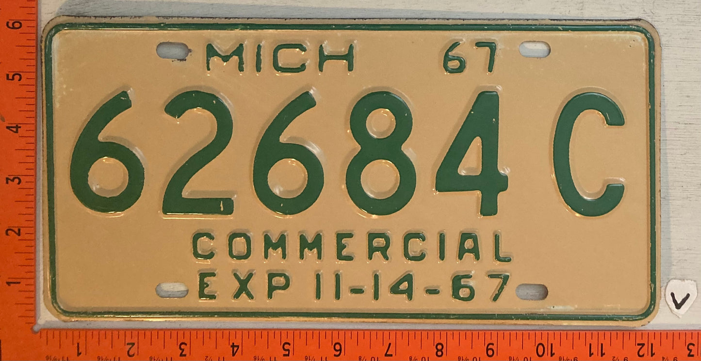 1967 Michigan #62684 C Commercial License Plate