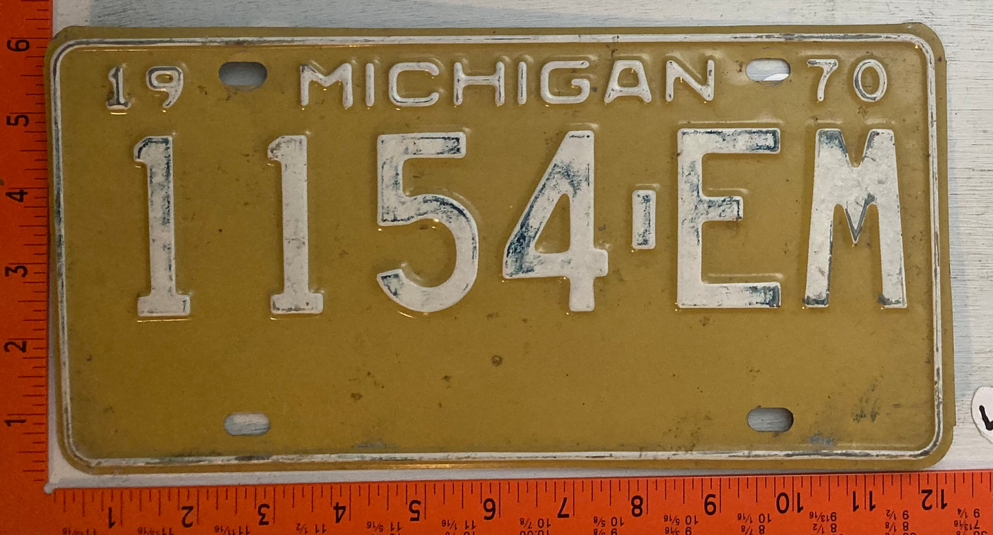 1970 Michigan #1154-EM Commercial License Plate