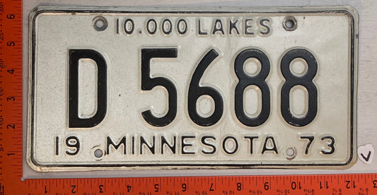 1973 Minnesota #D 5688 Dealer License Plate