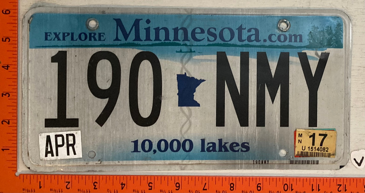 2017 Minnesota #190 NMY Passenger License Plate