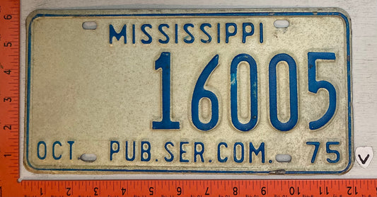1975 Mississippi #16005 Public Service Commission License Plate