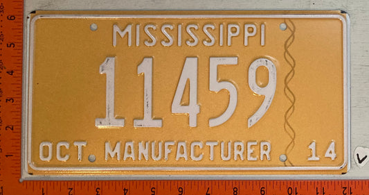 2014 Mississippi #11459 Manufacturer License Plate