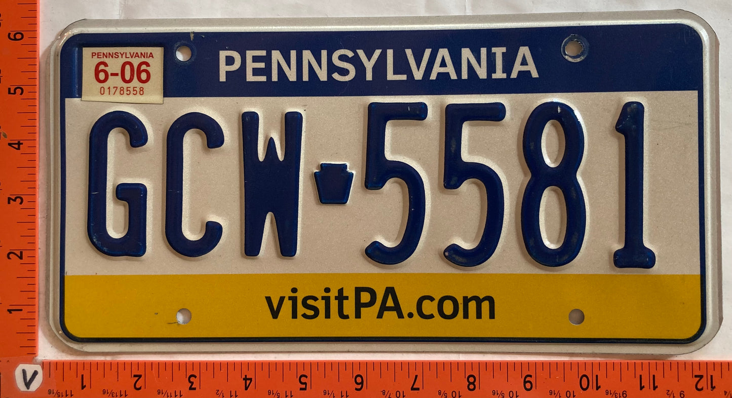 2006 Pennsylvania #GCW 5581 Passenger License Plate