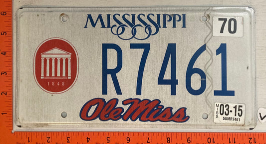 2015 Mississippi #R7461 Ole Miss License Plate