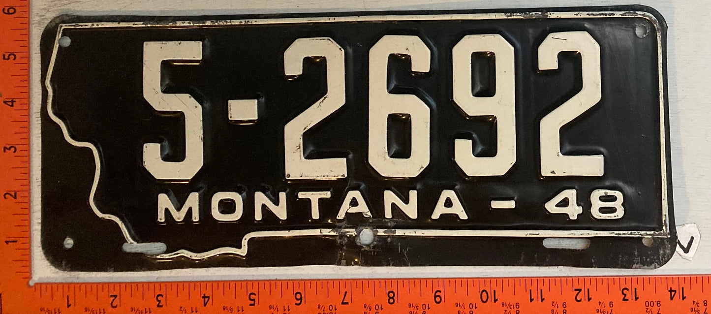 1948 Montana #5-2692 Passenger License Plate